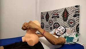 Young Amateur Bodybuilder Orgasms with Kinky Sex Doll