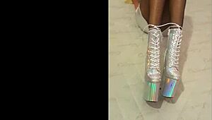 I enjoy wearing silver and fishnet pantyhose