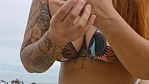 Young african woman flashes panties on beach to seduce married men