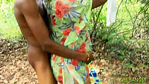 Beautiful ebony ass fucked doggystyle outdoors wet 😍