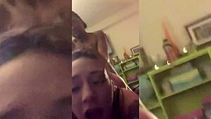 Tatted emo beauty swallows black cock with deepthroat and gagging!