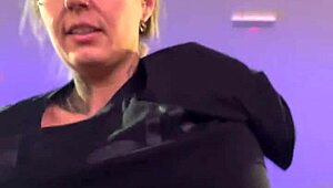 Amateur Exposes Wet Pussy At Gym After Removing Shirt, Sweat Dripping From Her