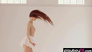 Flexible Naked Latvian Milf Ballerina Ilvy Kokomo Practicing and Posing in Uniform