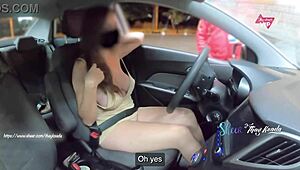 an old milf with big tits encounters an excited attendant outdoors