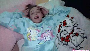 daddy johnny makes shro0ms tight pussy squirt with her cute butt plug in