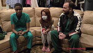 examine my hooters, jewel, in this nurse patient fetish