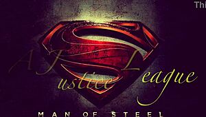 modern justice league blowjob with granny in costumes 😏