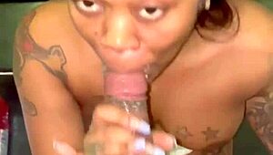 slipping away for some secret oral fun with a big black cock