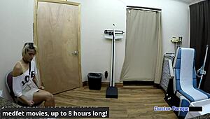 Asian nurse Channy Crossfire spreads shaved pussy for Dr. Tampa's yearly physical 😏