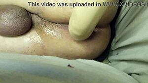 Strap On Pegging Brunette Breaks Boyfriend's Ass with Strapon