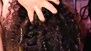 brunette latina gags on sloppy deepthroat with natural tits