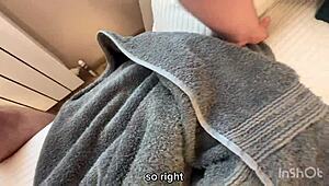 Driver fucks my wife on sofa, moans