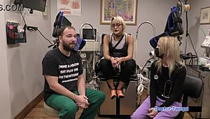 Asian nurse Channy Crossfire spreads shaved pussy for Dr. Tampa's yearly physical 😏