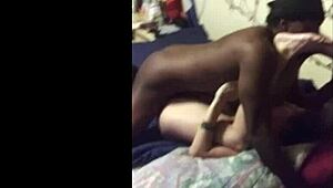 Amateur girl hardcore missionary pounding by big black cock