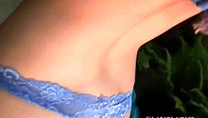 hot tall beauty christine alexis fucks her tight pussy with a toy outdoors