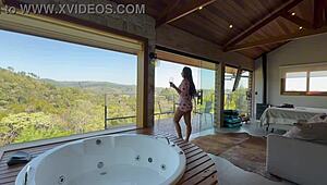 Renatinha Shows Big Tits In Cabin