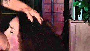 brunette latina gags on sloppy deepthroat with natural tits