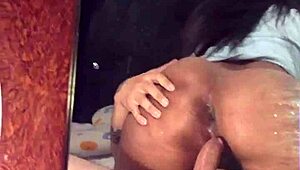 Recording Through Mirror as Whore Rides My Huge Cock Anal