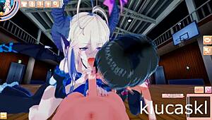 Boy with succubus and elf fucking at school