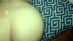 the prostitute with big ass moans loudly on all fours