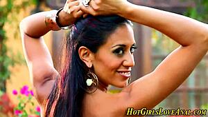 latina lesbian dives into pussy eating first time