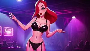 jessica rabbit doing striptease, teasing those big boobs?