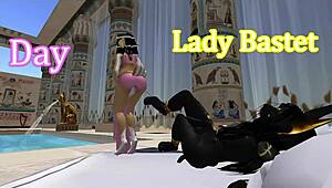 lady bastet of egypt uses her servent girl