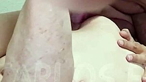 watch this husband devour his wife's tasty shaved pussy in bed 😘