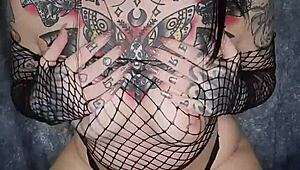 my goth girlfriend joi riding vibrator dildo until intense orgasm