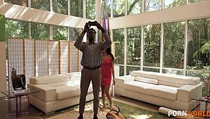 Maya Bijou Sucks and Fucks Big Black Cock While Parents Are Away!