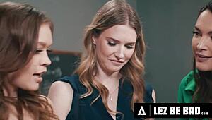 Lez Be Bad - Wild Milf Teachers Ashley Lane Katie Kush & Katrina Colt Use Confiscated Strap-Ons