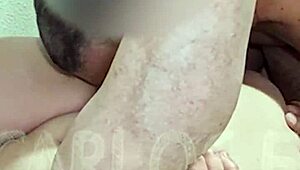 watch this husband devour his wife's tasty shaved pussy in bed 😘