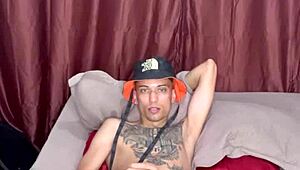 Thiago Kelton explores a silicone ass in the bedroom.