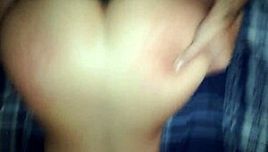 this latina girl moans loudly while getting pounded doggy style, her huge ass bouncing