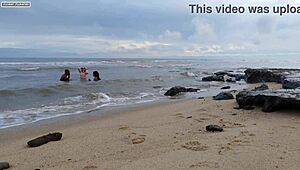 Brunette milf and amateur engage in interracial fucking with handjob, anal, and cum for sucking.