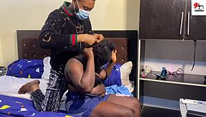 Hot sex at the neighbors house when the cuckold husband is not there