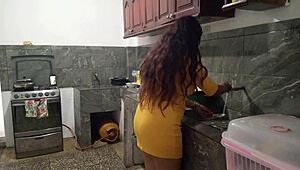 I Remove The Bait From My Stepbrothers Penis In The Kitchen And Give Him A Luxurious Homemade Blowjob