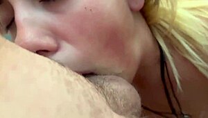Intense Blowjob from Slutty Blonde Who Loves Swallowing Cum Deepthroat