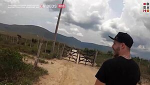 feeling the passion in this outdoor blowjob with a muscular latina