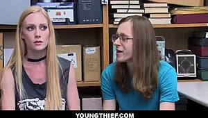 skinny shoplifter fucked by guard in front of her boyfriend - emma starletto