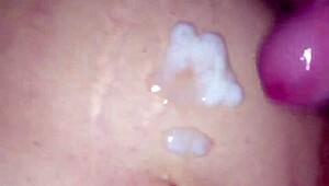 Cum load explodes on big pregnant belly!