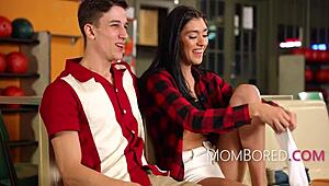 Bowling alley free use date with stepmom and stepdaughter