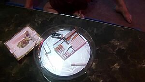 rough smoking in cat costume fetish