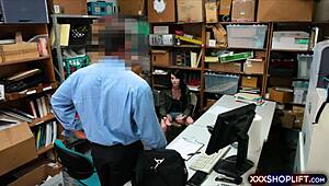 Petite Brunette Teen Shoplifter Caught And Offers Blowjob And Rough Fuck!