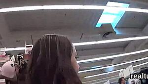 Luscious Czech Chick Teased Hard in Hypermarket
