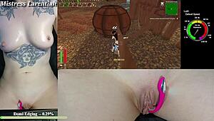 Twitch egirl plays with tropical monster girls, cum dripping from her pussy 😈