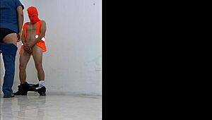 Janitor seduced by nurse then fucks her in office hallway