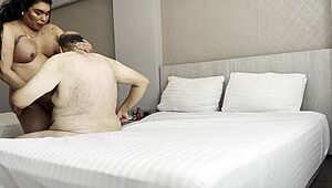 Latina with big ass and large boobs FUCK big fat guy!