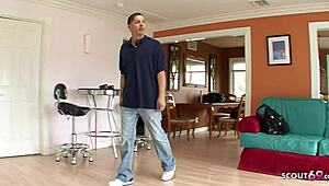 Skinny ebony teen seduces older big dick guy.