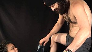 After breaking stepsister's jeans, hard fucking ensues, she sucks thumb during cum